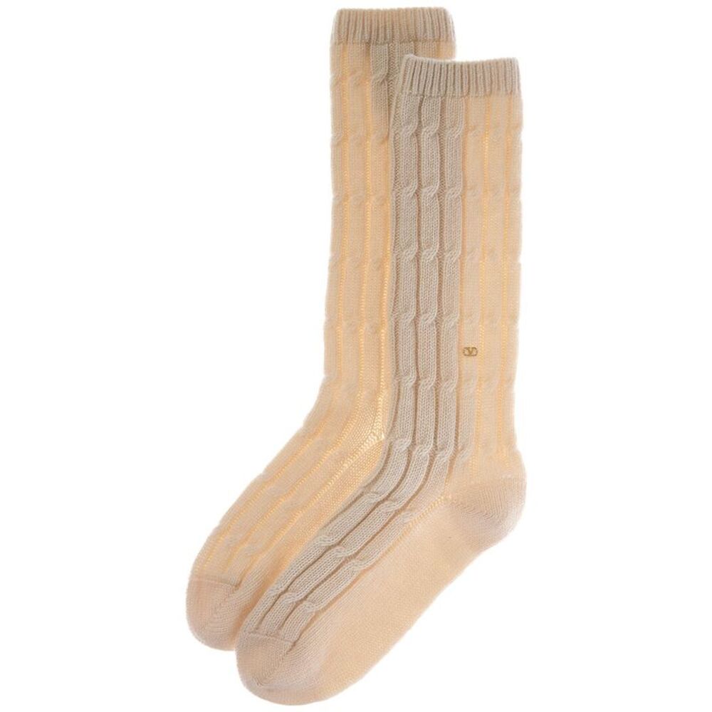 Valentino Cashmere Socks, White